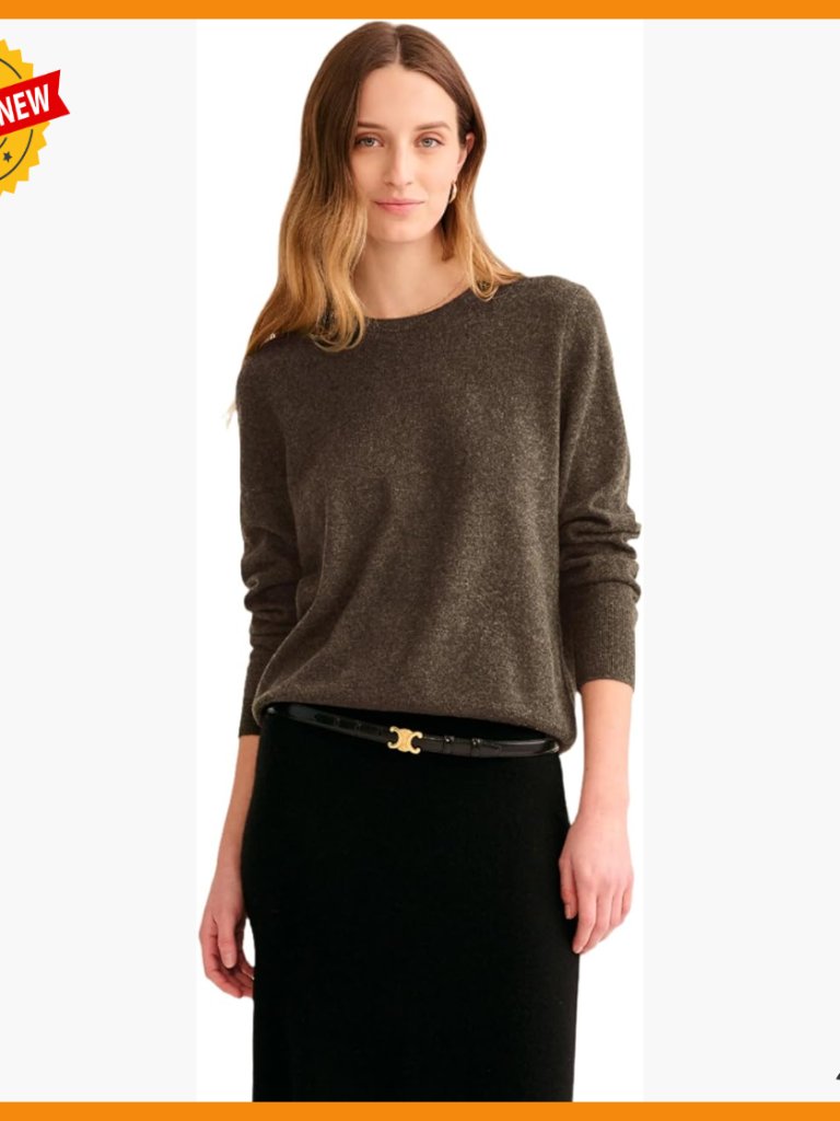 Cashmere Crewneck Sweater Medium Regular Fit Ribbed Details